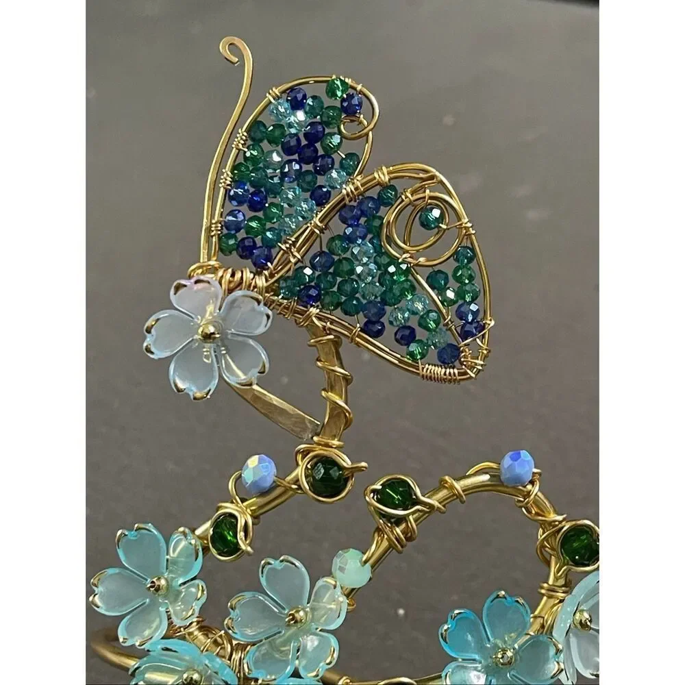 Woodland Magic adjustable butterfly gold tone floral arm cuff whimsical fairy co - Picture 4 of 8